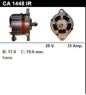 Генератор - IVECO - TRUCKS - 150 E 15 6.0 - CA1448