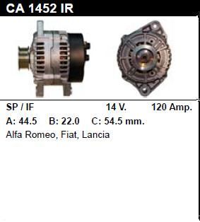 Генератор - ALFA ROMEO - ALFA 156 - 2.0 TWIN SPARK 16V - CA1452