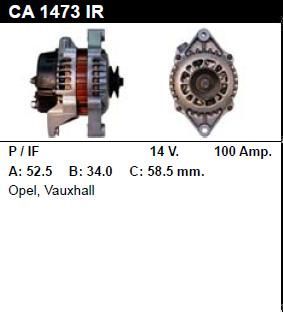 Генератор - VAUXHALL - ASTRA - G 1.7 TD - CA1473