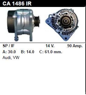 Генератор - AUDI - A4 - 1.9 DIESEL - CA1486