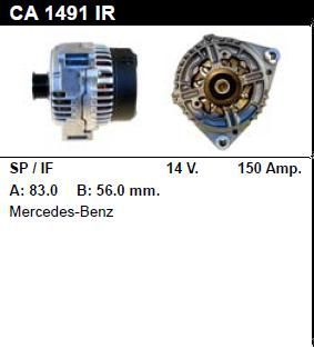 Генератор - MERCEDES-BENZ - S 500 - 5.0 - CA1491