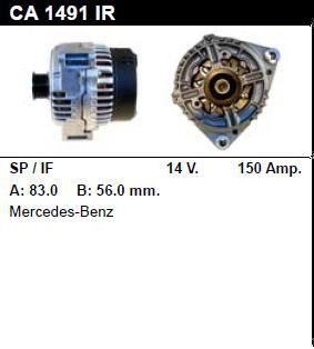 Генератор - MERCEDES-BENZ - CL 500 - 5.0 - CA1491