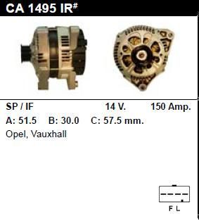 Генератор - VAUXHALL - SINTRA - 2.2 DTI - CA1495