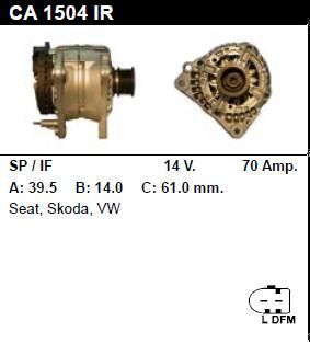 Генератор - SEAT - CORDOBA - 1.4 16V - CA1504