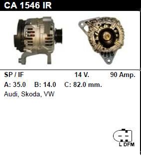 Генератор - VOLKSWAGEN - PASSAT - 1.6 - CA1546