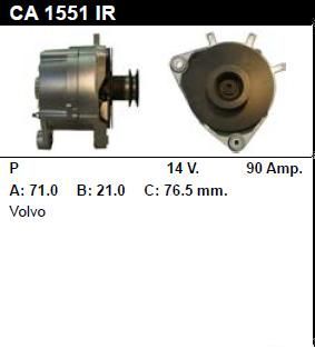 Генератор - VOLVO - 740 - 2.3 16V - CA1551