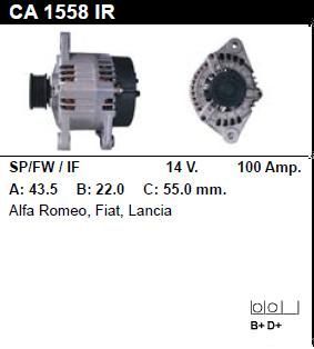 Генератор - ALFA ROMEO - ALFA 156 - 1.9 JTD - CA1558