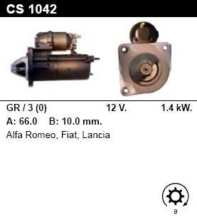Стартер - ALFA ROMEO - GTV - 2.0 TWIN SPARK 16V - CS1042