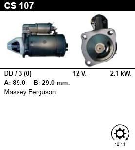 Стартер - MASSEY FERGUSON - VARIOUS MODELS - 390 T - CS107