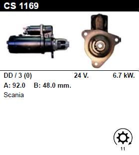 Стартер - SCANIA - 94 - D/230 9.0 - CS1169