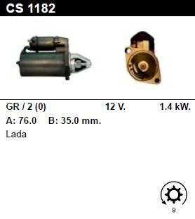 Стартер - LADA - KALINA - 1.4 16V 1117 - CS1182