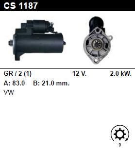 Стартер - VOLKSWAGEN - LT - 28-35 2.5 TDI - CS1187