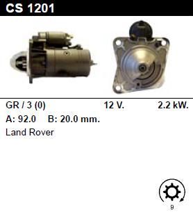Стартер - LAND ROVER - DEFENDER - 2.5 TD5 4WD - CS1201