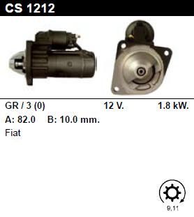 Стартер - FIAT - PUNTO - 1.9 DIESEL - CS1212