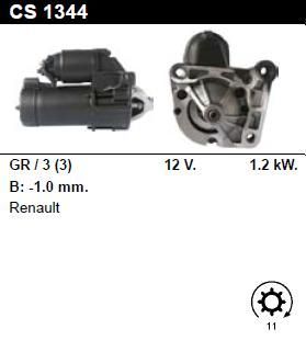 Стартер - RENAULT - MEGANE - 1.9 DTI - CS1344