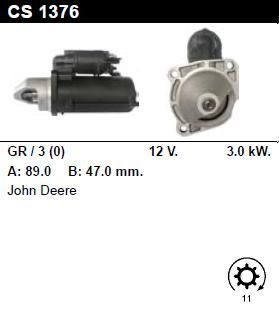 Стартер - JOHN DEERE - AGRICULTURE - 6505 - CS1376