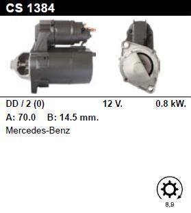 Стартер - MERCEDES-BENZ - A 140 - 1.6 - CS1384