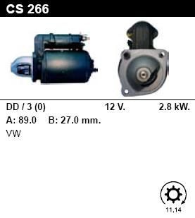 Стартер - VOLKSWAGEN - LT - 28-35 2.4 DIESEL - CS266