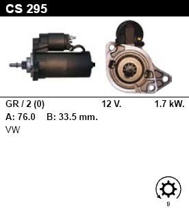 Стартер - VOLKSWAGEN - TRANSPORTER - 2.5 TD - CS295