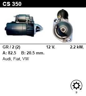 Стартер - VOLKSWAGEN - LT - 29 2.4 DIESEL - CS350