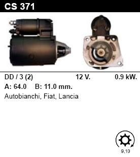 Стартер - LANCIA - Y10 - 1.0 FIRE 4WD - CS371