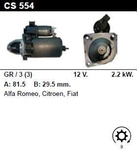Стартер - ALFA ROMEO - AR 6 - 6 1.9 Diesel - CS554