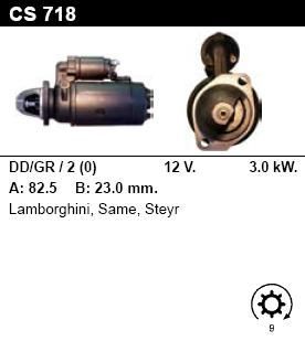 Стартер - LAMBORGHINI - Agriculture - 775 F 3.0 DIESEL PLUS - CS718