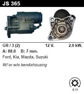 Стартер - SUZUKI - VITARA - 2.0 TD INTERCOOLER 4WD - JS365