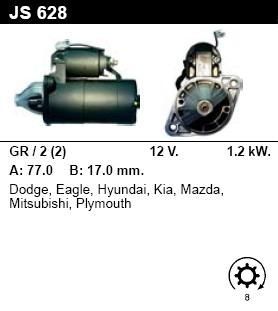 Стартер - MITSUBISHI - SPACE GEAR - 2.4 I 4WD - JS628