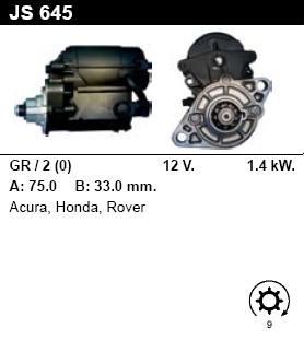 Стартер - HONDA - Civic - 1.6 I 16V 4WD - JS645