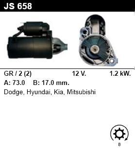 Стартер - HYUNDAI - TERRACAN - 3.5 I V6 4WD - JS658