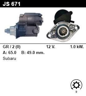 Стартер - SUBARU - LEGACY - 2.0 I 4WD - JS671