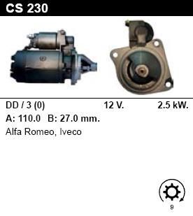 Стартер - ALFA ROMEO - AR 8 - 2.4 TD - CS230
