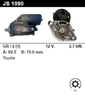 Стартер - TOYOTA - HILUX - 2.4 TD 4WD - JS1090