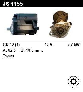 Стартер - TOYOTA - HILUX - 2.5 D-4D 4WD - JS1155