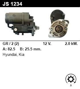 Стартер - HYUNDAI - SANTA FE - 2.0 CRDI 4WD - JS1234