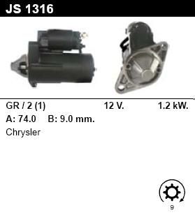 Стартер - CHRYSLER - PT CRUISER - 1.6 16V - JS1316