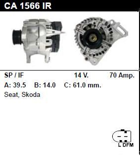 Генератор - SEAT - IBIZA - 1.4 16V - CA1566