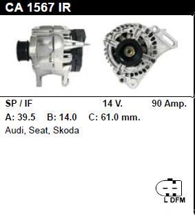 Генератор - AUDI - A2 - 1.4 - CA1567