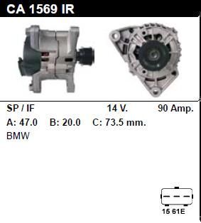 Генератор - BMW - 316 - 1.6 CI - CA1569