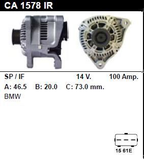 Генератор - BMW - 316 - 1.6 CI - CA1578