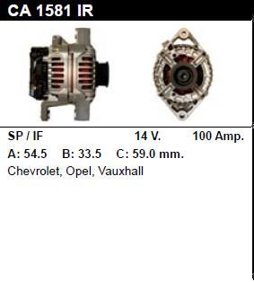 Генератор - VAUXHALL - ASTRA - MK IV 1.8 16V - CA1581