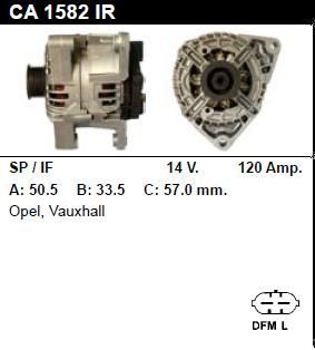 Генератор - VAUXHALL - ASTRAVAN - MK IV 2.0 DTI - CA1582