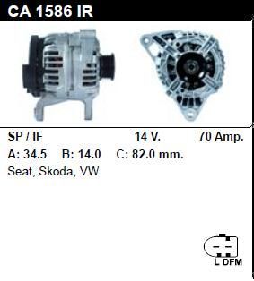 Генератор - SKODA - FABIA - 1.4 PRAKTIK - CA1586