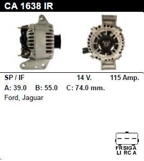 Генератор - FORD - MONDEO - 2.0 TDDI 16V - CA1638