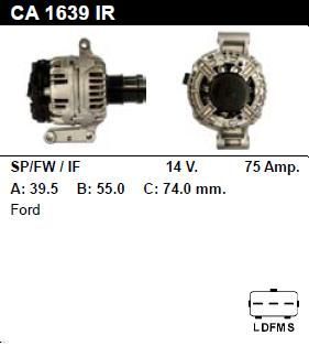 Генератор - FORD - TRANSIT - 2.4 TDCI - CA1639