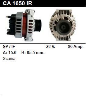 Генератор - SCANIA - 164 - C/480 15.6 - CA1650