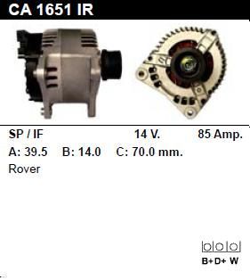 Генератор - ROVER - 420 - 2.0 GSI - CA1651
