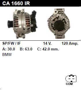 Генератор - BMW - 316 - 1.6 TI - CA1660