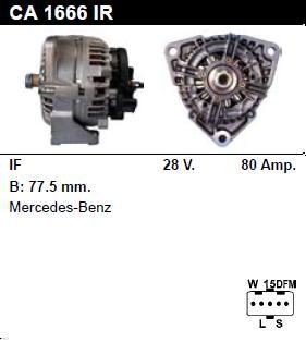 Генератор - MERCEDES-BENZ - Trucks (Грузовые) - 1529 6.4 - CA1666